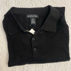 Vintage Anthology Men’s Silk Blend Black Sweater XXL